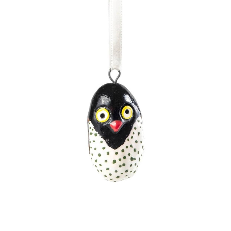Mifuko Wooden Ornament - White Owl