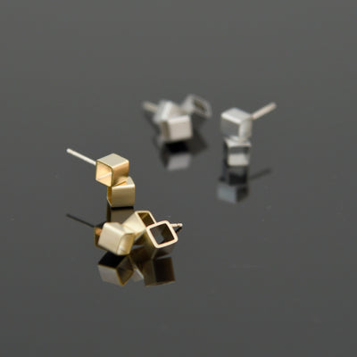 Codex Earrings, Satin Silver