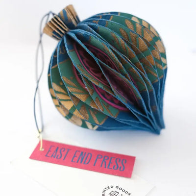 Blue Bauble Honeycomb Ornament