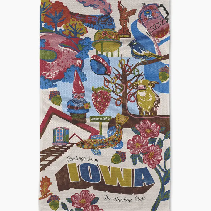 Greetings from Iowa Tea Towel