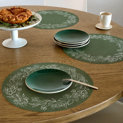 Wreath Round Placemats, Elm