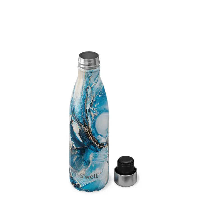 Stainless Steel Water Bottle, Ocean Marble