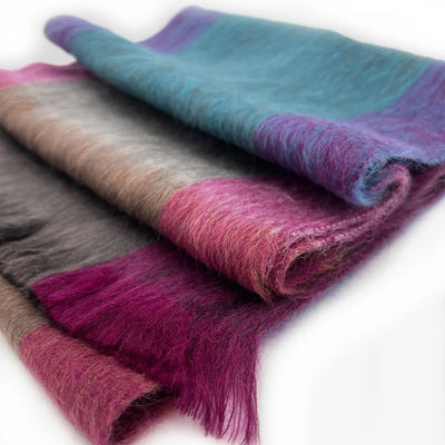 Alpaca Plaid Scarf in Kaleidoscope