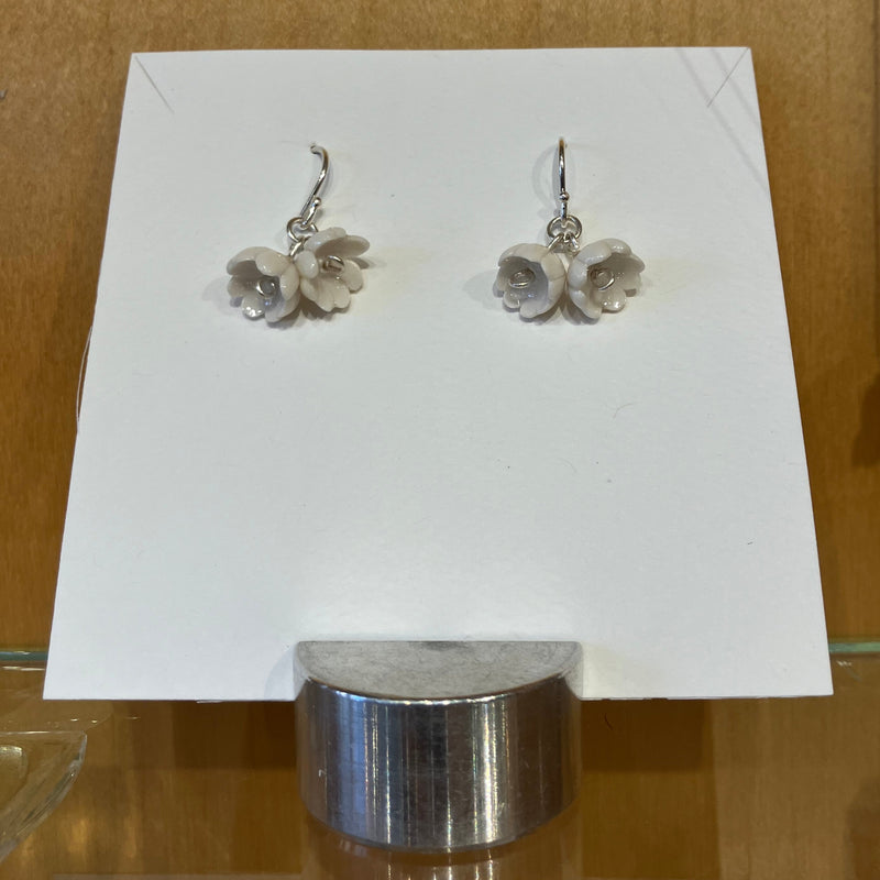 Porcelain Lily of the Valley Floral Earrings