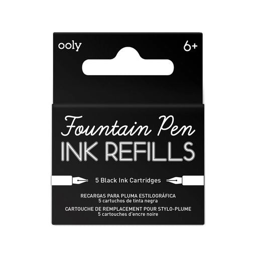 Splendid Fountain Pen Ink Refills in Black, Set of 5