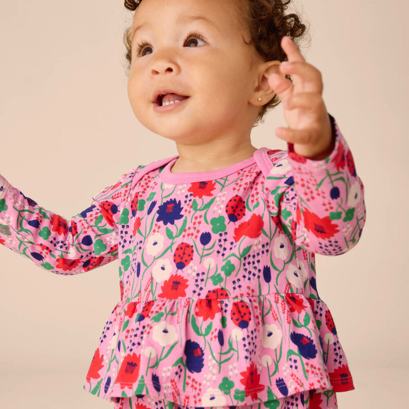 Pretty Peplum Baby Romper