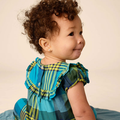 Woven Ruffle Baby Romper