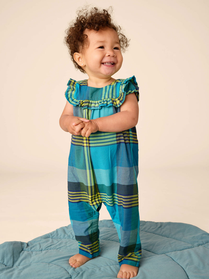 Woven Ruffle Baby Romper