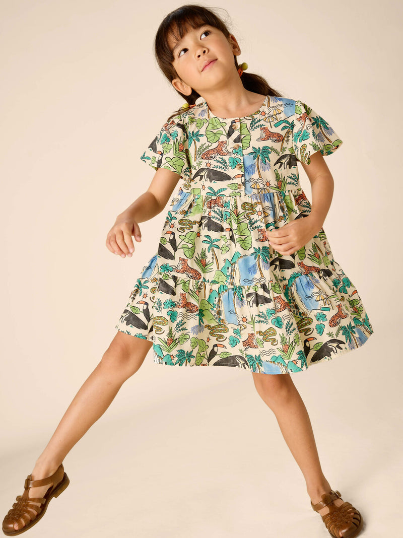 Tiered Woven Dress in Rio Animal