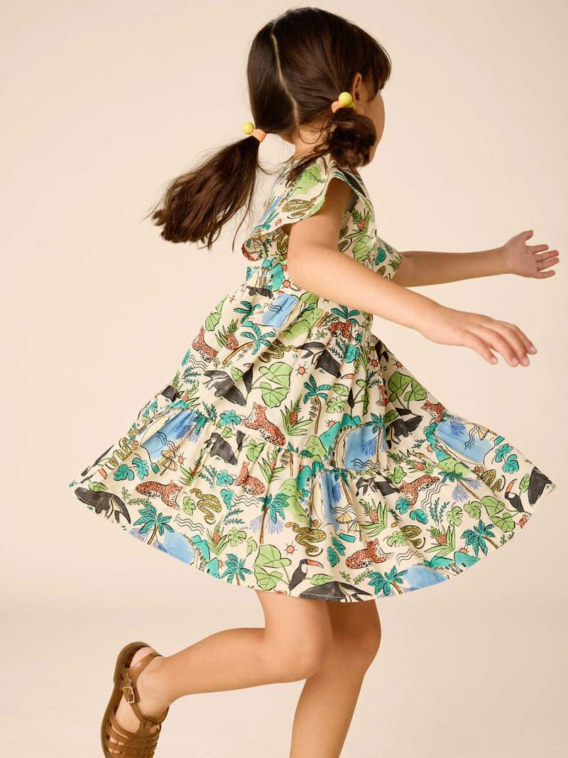Tiered Woven Dress in Rio Animal