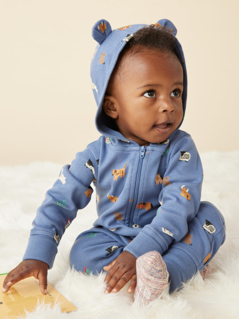 Bear Ears Hooded Baby Romper, Baby Zodiac Animals