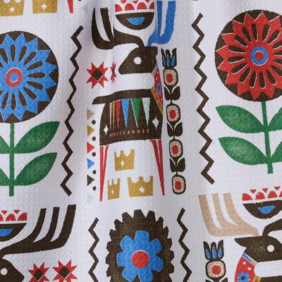 Folk Deer Tea Towel