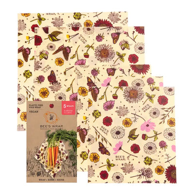 Bee's Wrap, Assorted 5 Pack in Meadow Magic