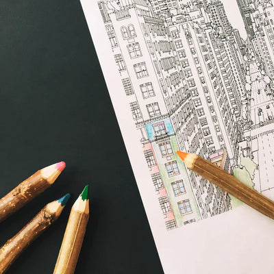 Fantastic Cities Coloring Book