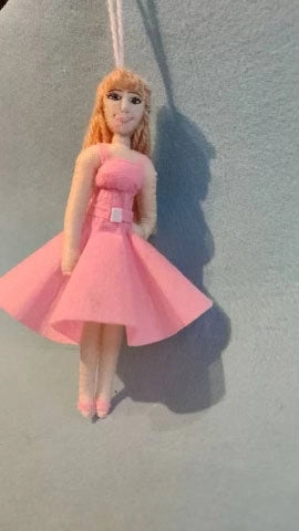 Margot Robbie Barbie Felt Ornament