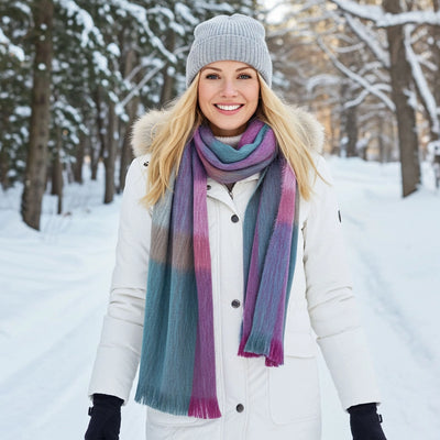 Alpaca Plaid Scarf in Kaleidoscope