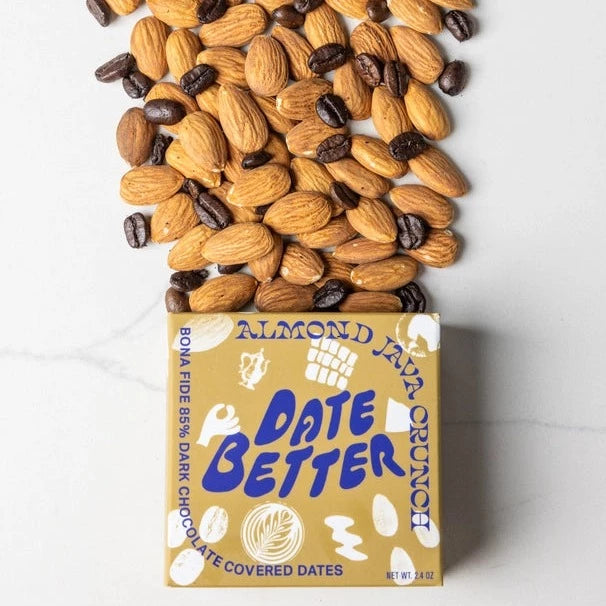 Almond Java Crunch, Chocolate Covered Dates