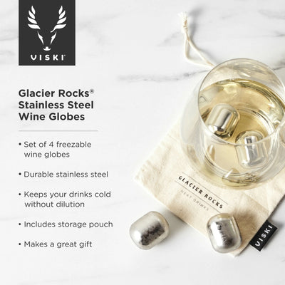 Glacier Rocks Stainless Steel Wine Globes