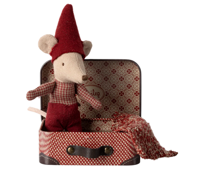 Maileg, Christmas Mouse, Baby in suitcase