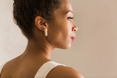 Gold Dipped Bar Earrings