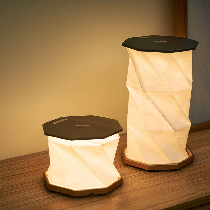 Hexagon Twist Lamp, Solid Walnut