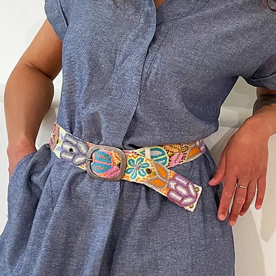 Folklorica Embroidered Wool Belt