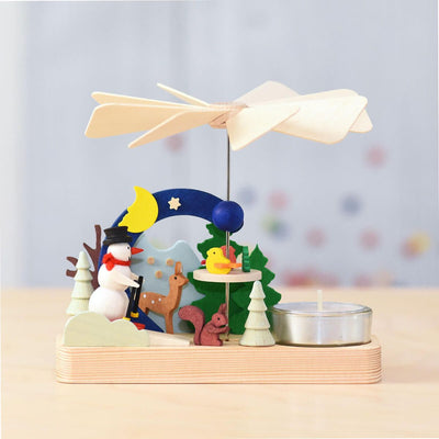 Graupner, "Snowman" Tealight Pyramid with Pinwheel