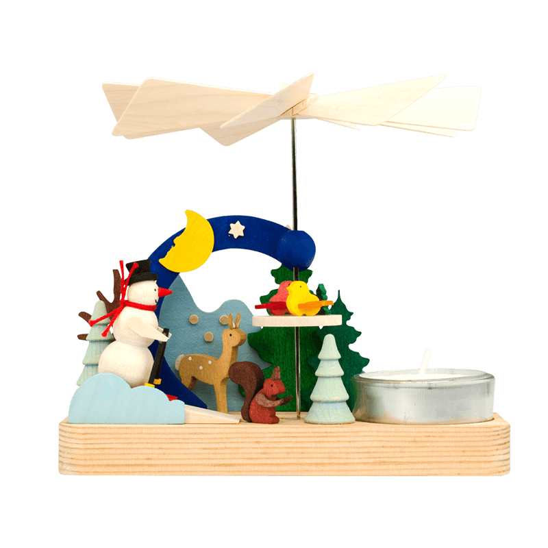 Graupner, "Snowman" Tealight Pyramid with Pinwheel