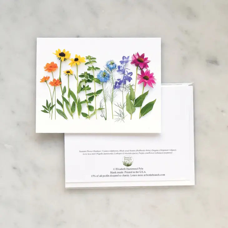 Botanical Card - Rainbow with Coneflower