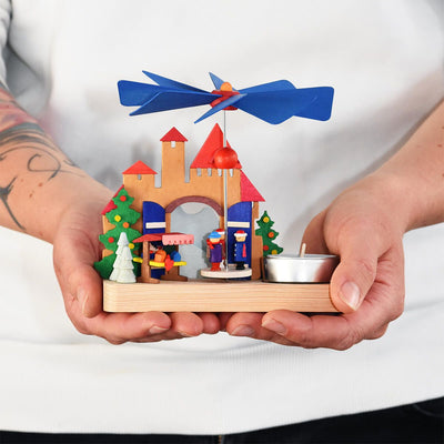 Graupner, Tealight Pyramid with Christmas Market Children