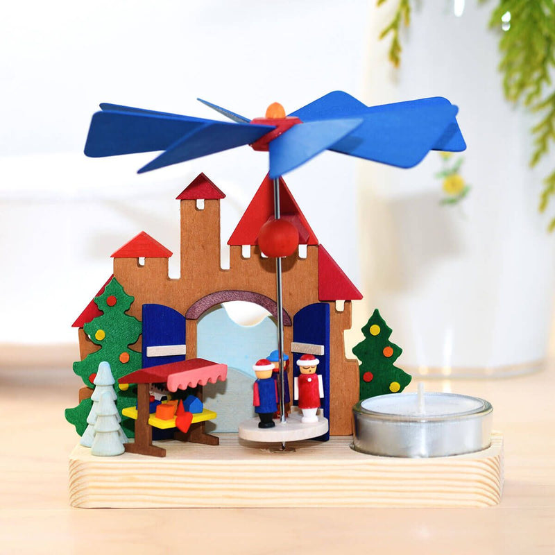 Graupner, Tealight Pyramid with Christmas Market Children