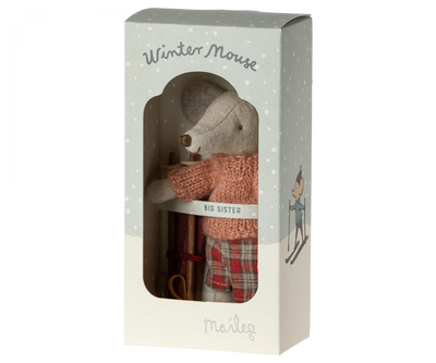 Maileg, Big Sister Winter Mouse with Ski Set