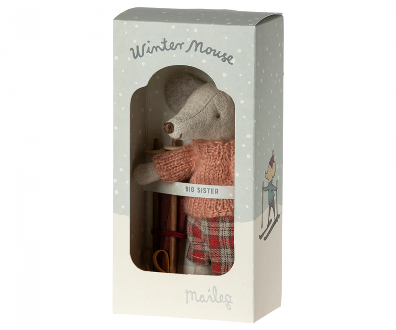 Maileg, Big Sister Winter Mouse with Ski Set