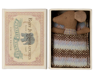 Maileg, Sleepy Wakey Baby Girl Mouse in Matchbox