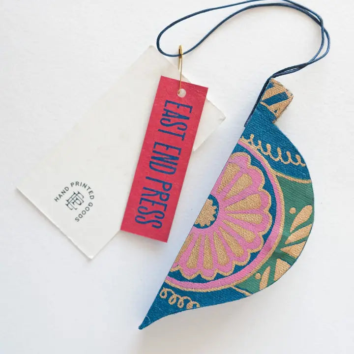 Blue Bauble Honeycomb Ornament