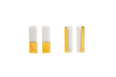 Gold Dipped Bar Earrings