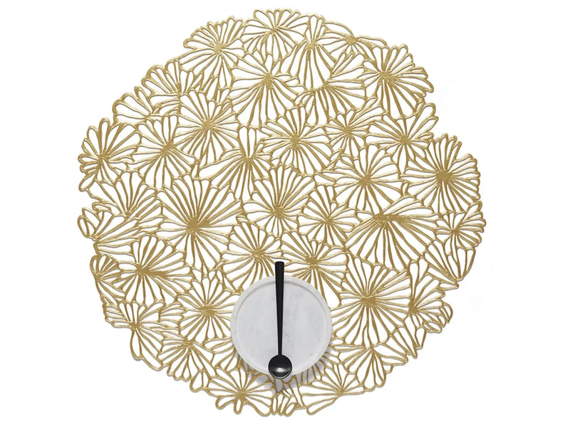 Round Placemat in Gilded Pressed Daisy