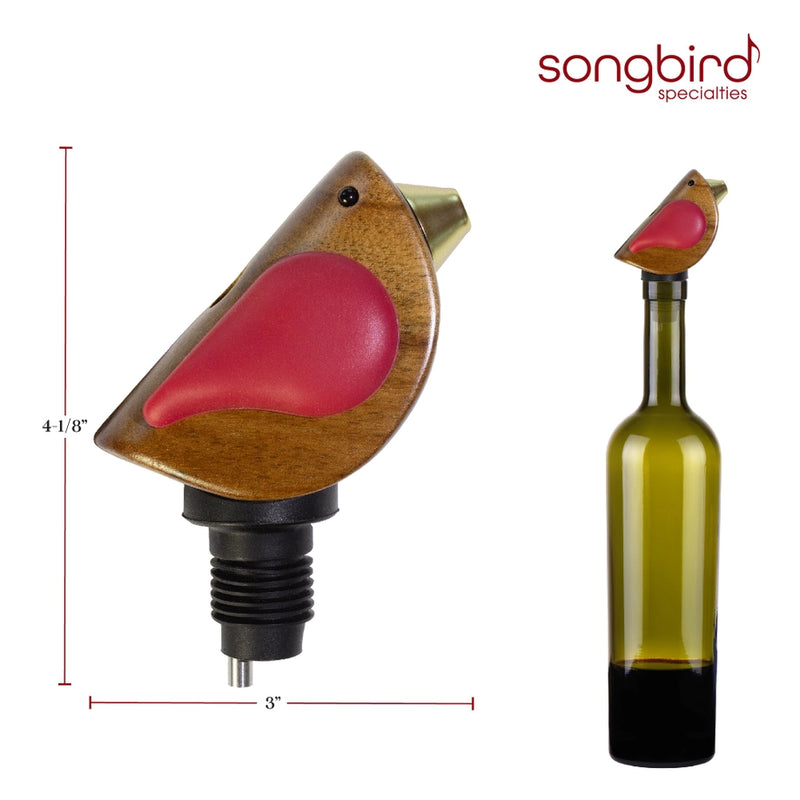 Songbird Specialties® "Singing" Wine Bottle Pourer, Red