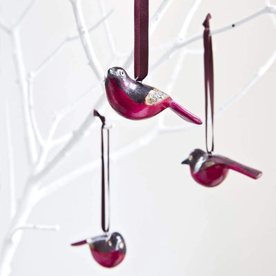 Mifuko Wooden Ornament - Firefinch