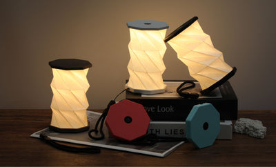 Mini Hexagon Twist Lamp, Lunar White