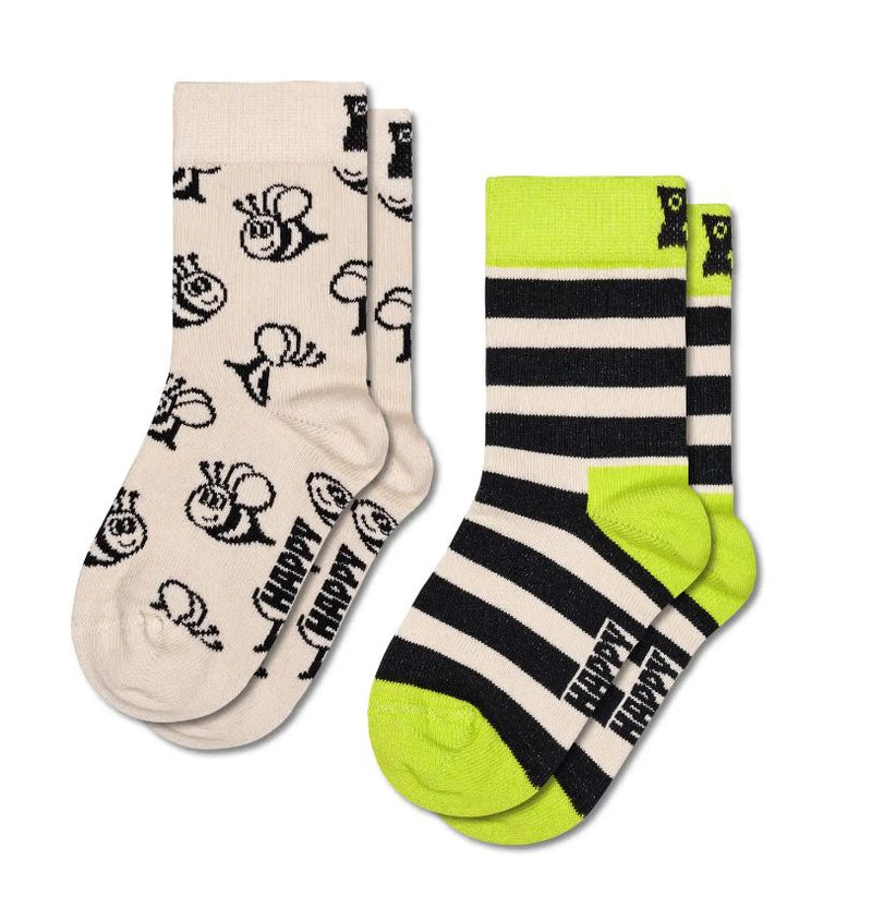 Happy Socks, 2-pack Bees and Stripes
