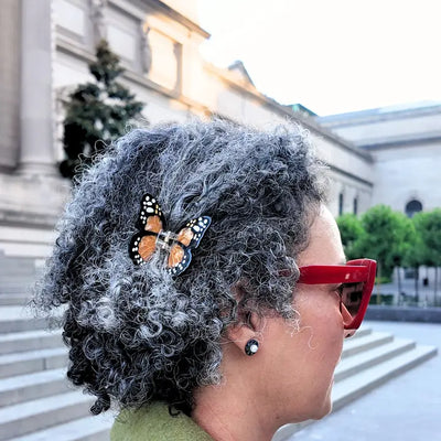 Hand-Painted Mini Monarch Butterfly Claw Clip