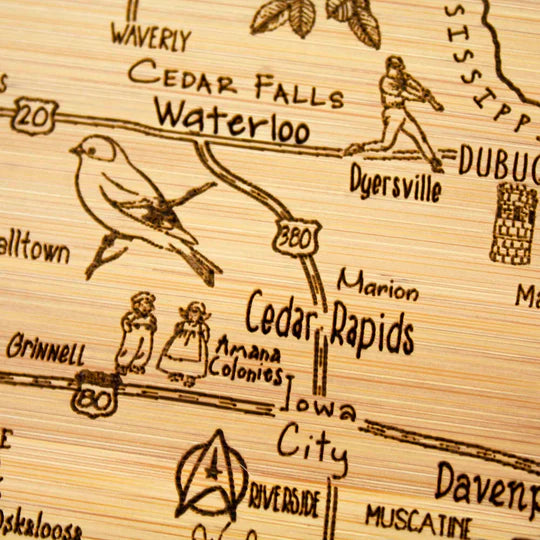 A Slice of Life Iowa Cutting Board