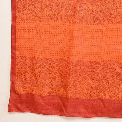 Rust Red Block Print Silk Stole
