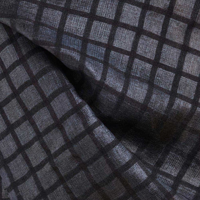 Charcoal Black Silk Stole