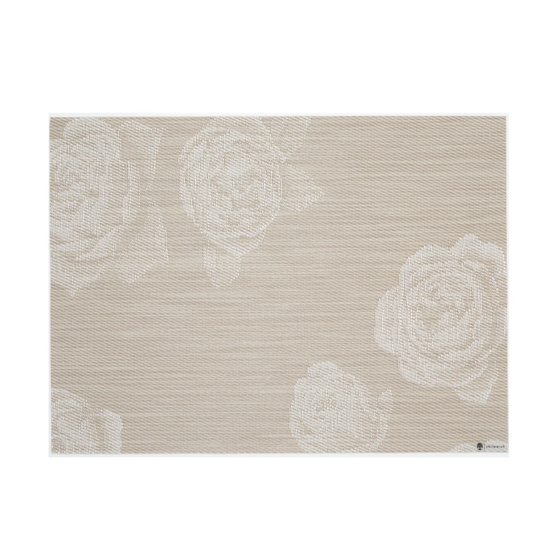 Rosette Rectangle Placemat, Flax