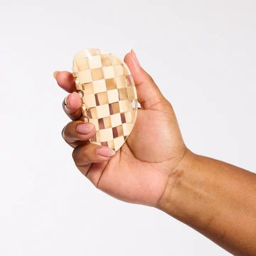 Checker Claw Clip in Clear