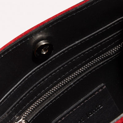 Jaunt Merino Wool Mini Tote in Tobacco/Cherry Black