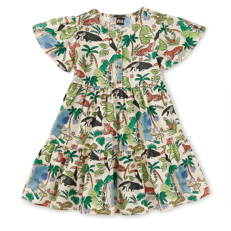 Tiered Woven Dress in Rio Animal