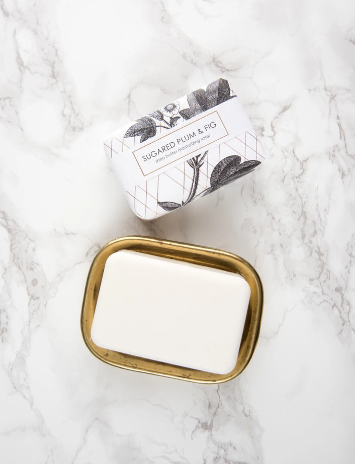 Holiday Shea Butter Soap - Sugared Plum & Fig in Goldleaf Design